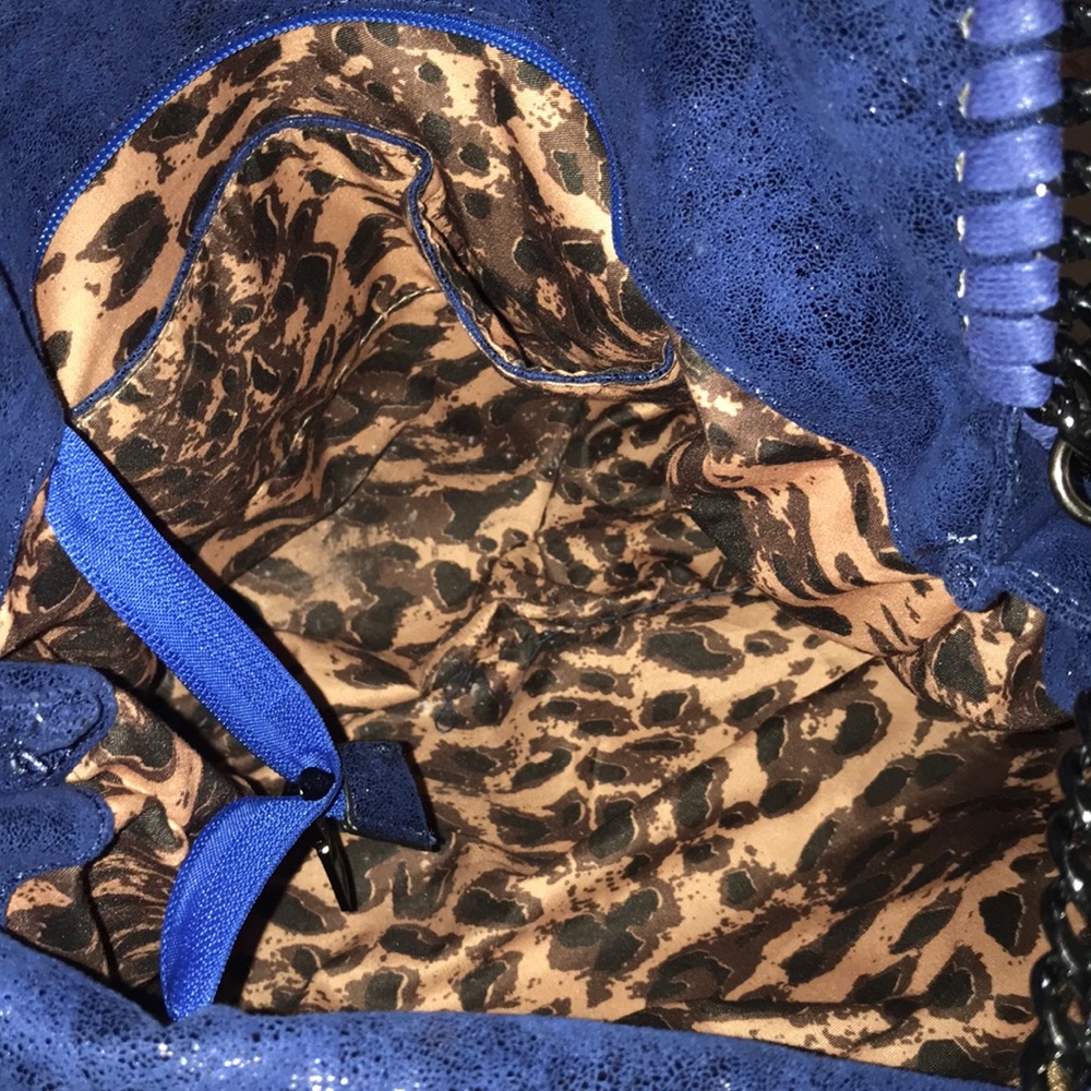 Navy Falabella Shaggy Deer Big Tote - Picture 3 of 3